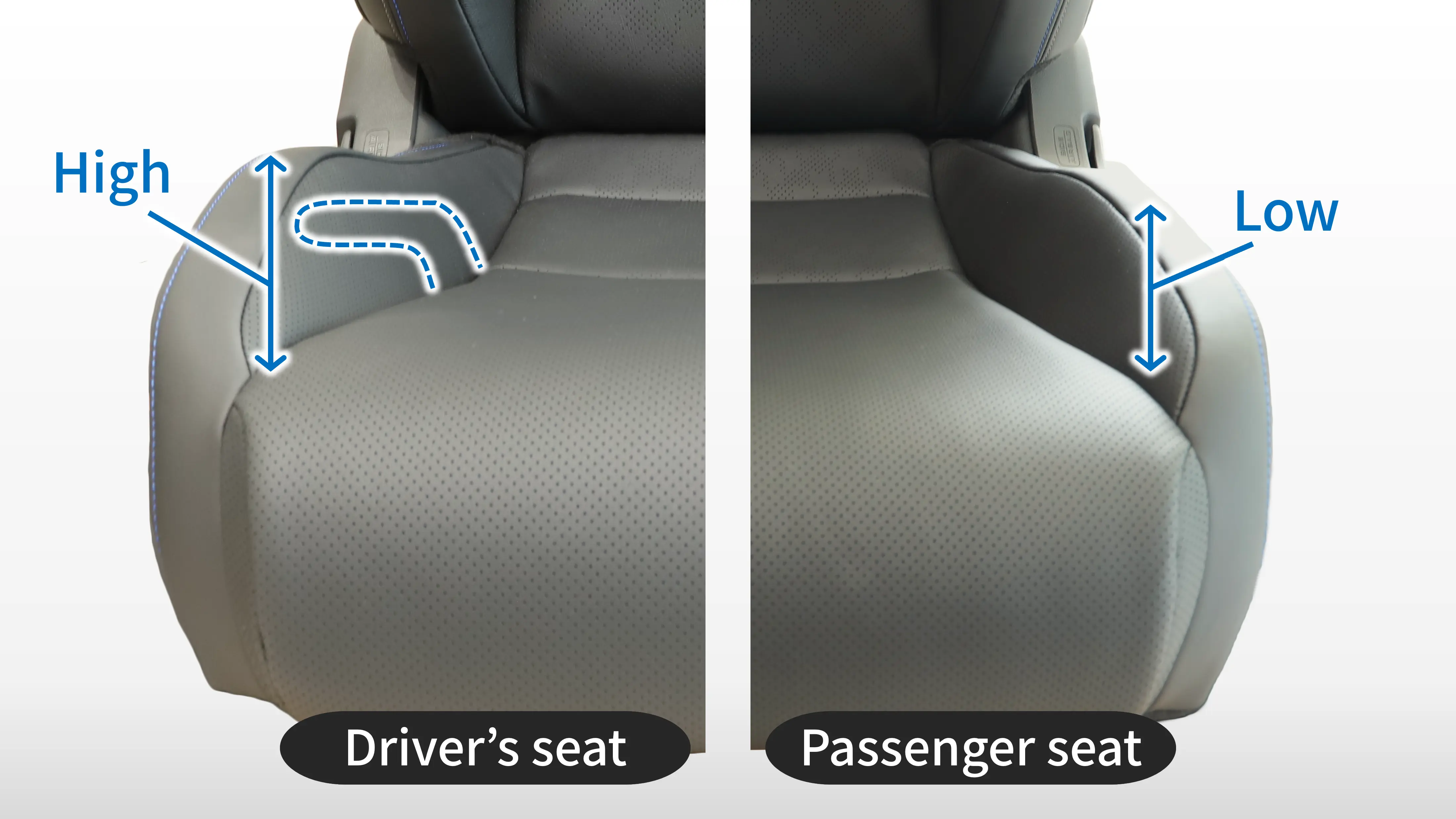Comparison of left and right seats
